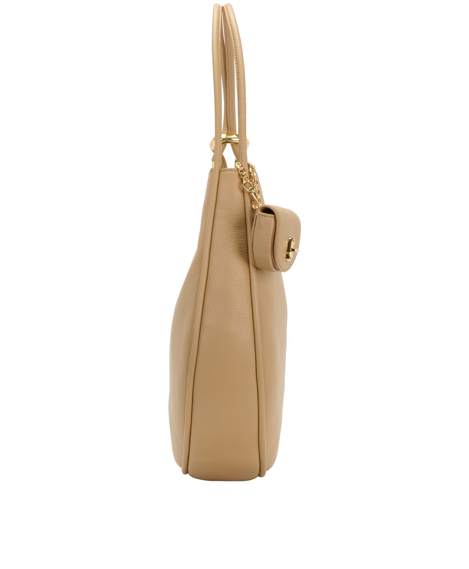 Large Crescent, &pound;195, Handbags, Beige, Leather, Side view